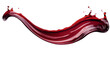 Red paint motion in a curve shape on an isolated background