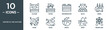 water in the nature outline icon set includes thin line glacier, vapor, groundwater, delta, creek, river, oasis icons for report, presentation, diagram, web design