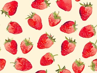 drawing strawberry seamless pattern