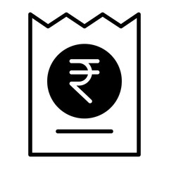 Sticker - Voucher Rupees solid glyph icon