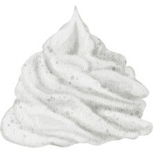 Whipped Cream White Vanilla Milk Foam For Cake Watercolor Isolated Illustration Clipart