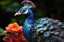 Young Peacock High Details High Quality Generative AI