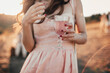 © Dasha Petrenko - Crop female with glass of pink juice