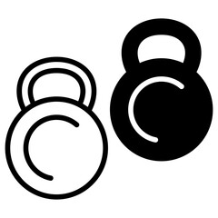 Sticker - Kettlebell solid glyph icon