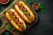 Delicious american hot dogs
