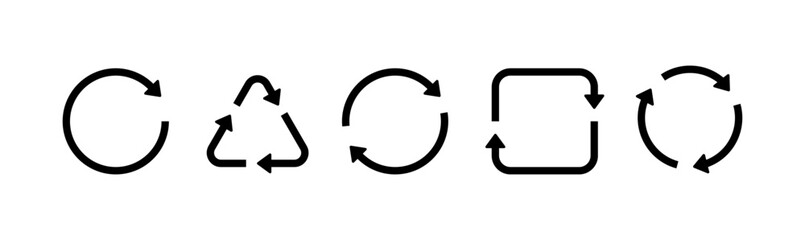 Poster - Recycling icon set. Linear style. Vector icons