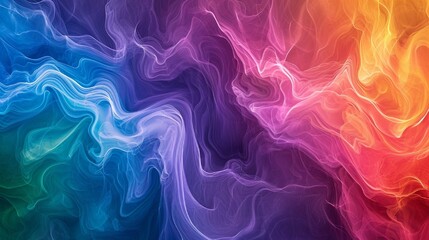 Wall Mural - A mesmerizing wavy abstract background with vibrant hues, resembling a liquid rainbow