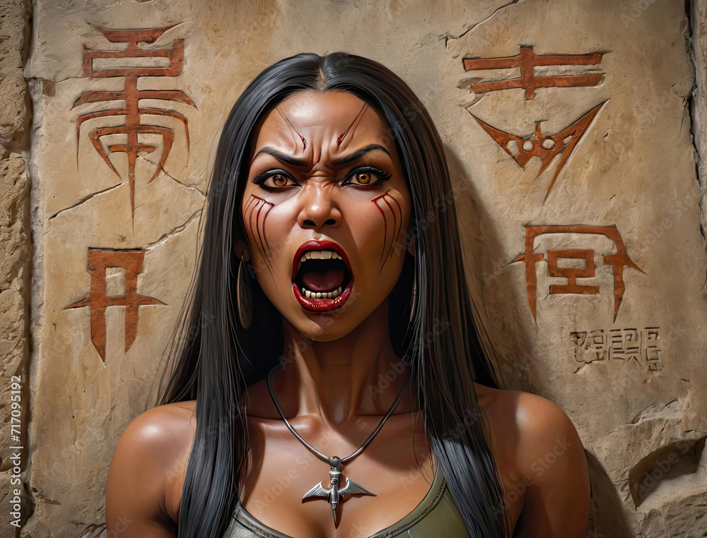 Artistic Close-Up Portrait of a Post-Apocalyptic Vampire with ...
