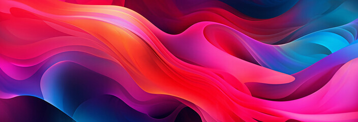 Poster - abstract multicolored background with wavy lines. creative concept image.