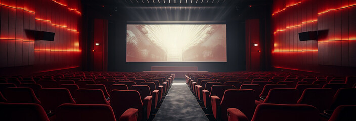 Canvas Print - empty red cinema theater