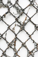 Poster - A close up view of a chain link fence. This image can be used to represent security, boundaries, or enclosure.