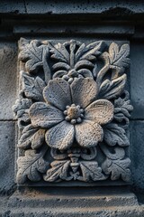 Poster - A detailed close-up view of a decorative object adorning a building. This image can be used to showcase architectural details or as a design element in various creative projects