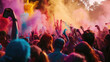 © Bnetto - Festival of Colors at the Summer Holi Party with crowd having fun with colored powders.