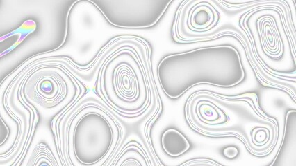 Poster - Distorted neon glowing lines abstract background on gray background. 4k loop. Light gray background