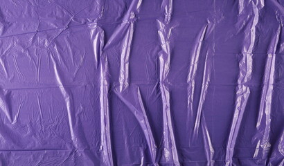 Wall Mural - Lilac plastic wrinkled bag texture and background