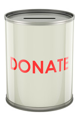 Poster - Donation can, 3D rendering isolated on transparent background