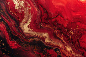 Wall Mural - texture abstract red deep red fire red transparent and gold nature ink color