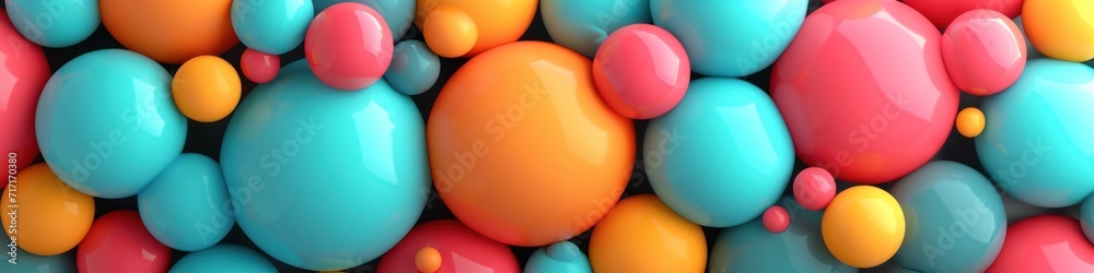 Colorful background with ball of different sizes and rainbow colors ...