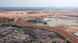 Fototapeta  - Drone View of Kenmare Resources plc is an established mining company, which operates the Moma Titanium Minerals Mine, located on the north east coast of Mozambique.