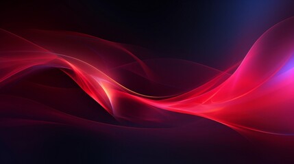 Poster - An invigorating abstract background adorned with glowing particle waves and lines in vibrant maroon shades - Generative AI