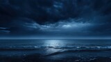 Fototapeta Niebo - Ethereal Serenity, Where the Azure Sea Embraces the Enigmatic Sky