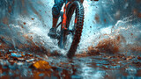 close up of bicycle wheel in action