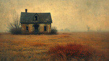 An Old Abandoned Ancient Farm House In The Country