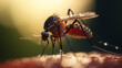 Close up mosquito bite skin on blurred background