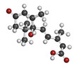 Abscisic acid plant stress molecule. 3D rendering.