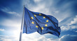 European Union flag, waving colorful flag, Union waving, Banner with EU