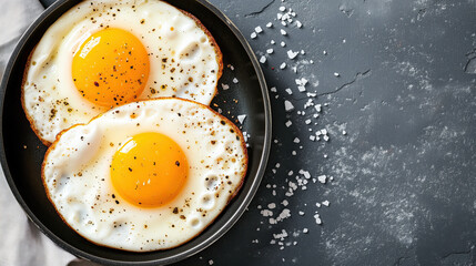 Wall Mural - fried eggs on a plate