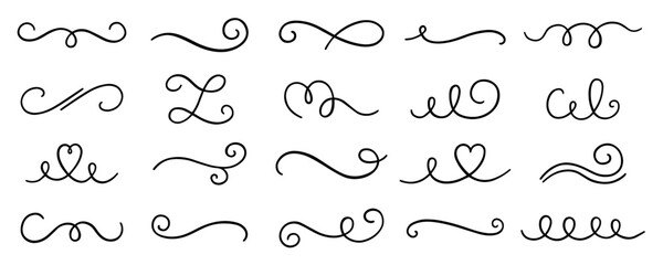 Wall Mural - swirls and scrolls ornament doodle. wedding decoration, decorative design elements, filigree curls, 