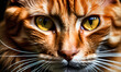close-up, ginger cat face, portrait of happy ginger cat, whiskered ginger cat, pet, feline face, feline family