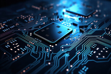 Aufkleber - a futuristic digital circuit board pattern, offering a tech-inspired background for text related to 