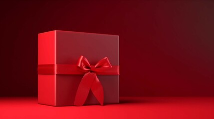 Blank display red corner gift box mockup stand with Ai Generative