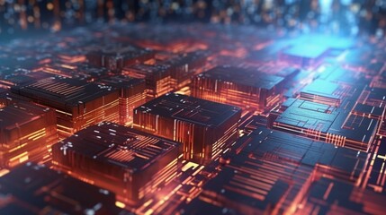 Poster - Digital technology concept abstract background Ai Generative