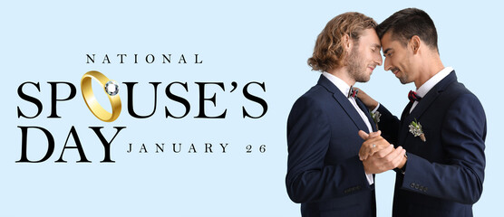 Poster - Banner for National Spouses Day with married gay couple