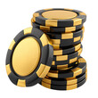 3D casino chips, gaming chips, gold chips