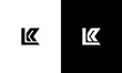 initials LK monoline logo design vector