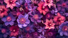 Tropical Maracuja Flowers In Shades Of Purple And Pink Generative Ai