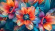 Tropical tulip flowers with a burst of lively colors generative ai