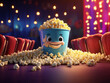 Background image at the cinema popcorn
