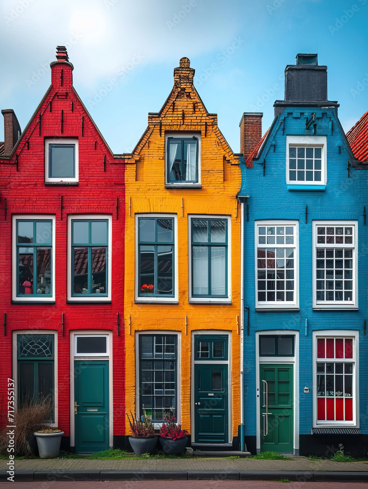 Old European Town Street with Historic Brick Buildings and Charming ...