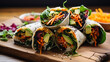 vegan nori wraps with rice hummus vegetables
