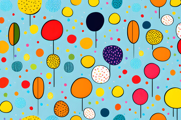 Wall Mural - colorful doodle seamless patterns for creative kids: a fun background with minimalist style simple p