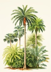  Palm tree on white background