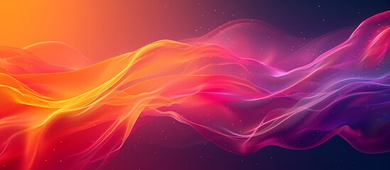Leinwandbilder - Abstract wave lines on a vibrant background with space for text.