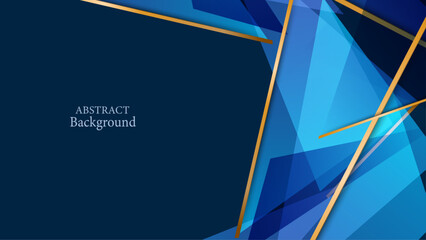 Wall Mural - Modern gradient blue abstract presentation background with corporate concept. Contained gold element.