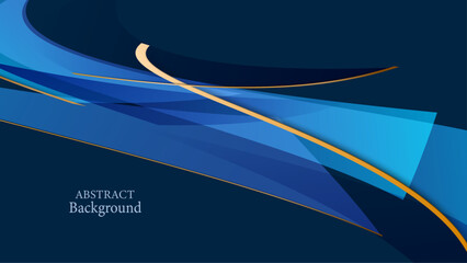 Wall Mural - Modern gradient blue abstract presentation background with corporate concept. Contained gold element.