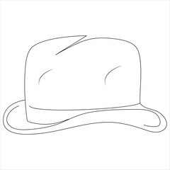 Continuous one line drawing of hat cap line art drawing vector illustration